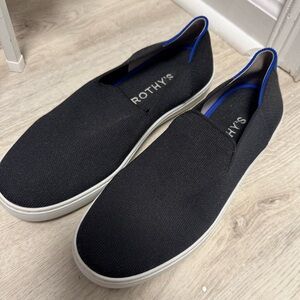Rothy’s women’s black slip on sneakers tennis shoes size 10